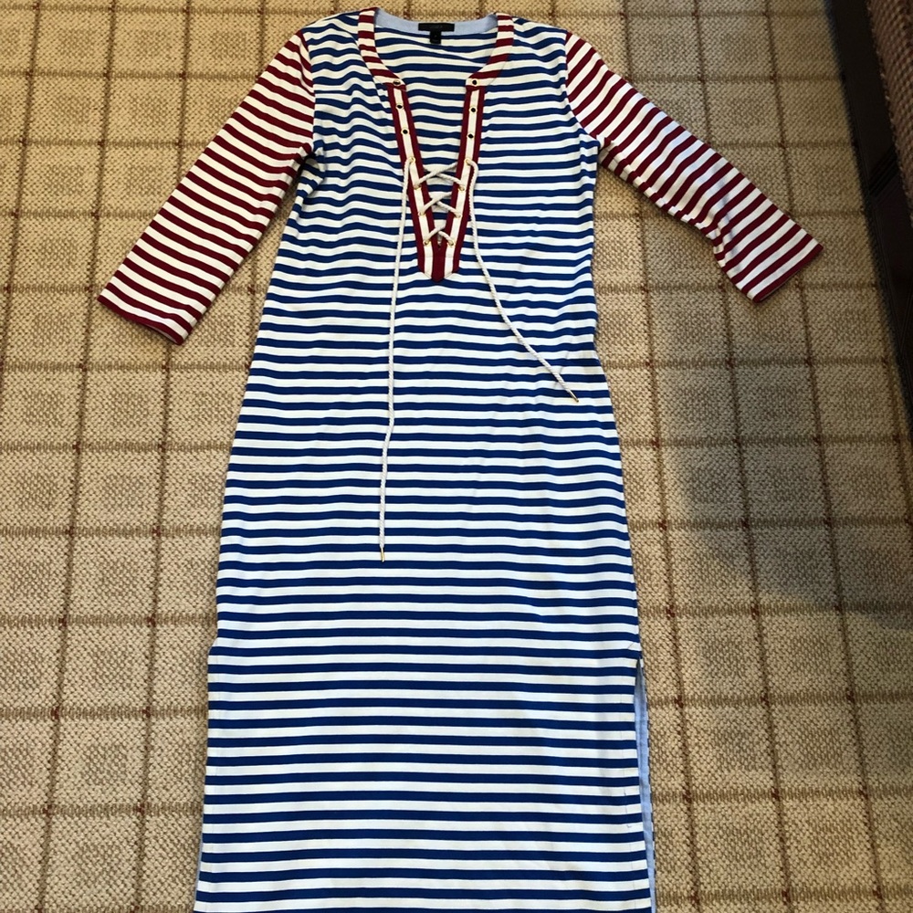 J.Crew Striped Maxi Sailor Dress